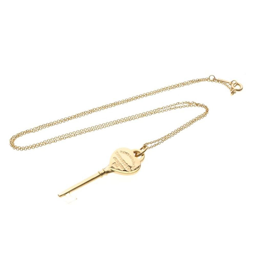 Tiffany & Co. Heart Key Pendant 18K Rose Gold With Diamonds Gold Pink_Gold